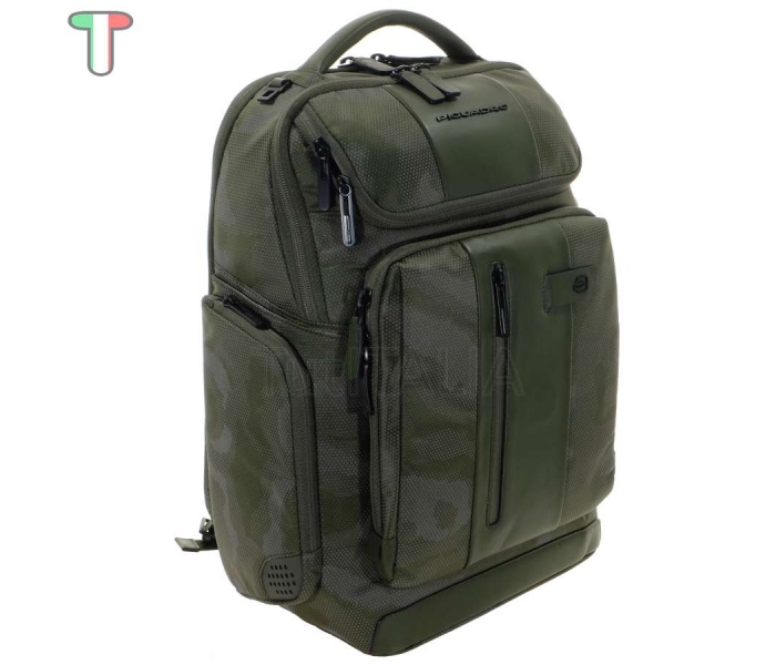 Piquadro Ca5477Br2Bm/Camor - Zaino Tasca Superiore Zippata In Pelle E Tessuto 42021299 - Briefcase, Suitcase, Document Holder In Nylon And Leather