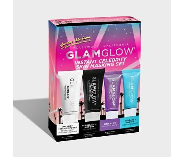 Glamglow Instant Celebrity Skin Masking Set: Supermud Clearing Treatment 15 Gr + Youthmud Glow Stimulating Treatment 15 Gr + Thirstymud Hydrating Treatment 10 Gr + Gravitymud Firming Treatment 10 Gr